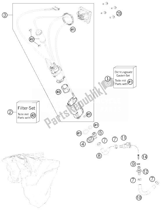 Todas las partes para Bomba De Combustible de KTM 500 EXC SIX Days Europe 2014