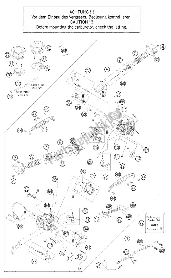 All parts for the Carburetor 950 Adventure of the KTM 950 Adventure S USA 2005