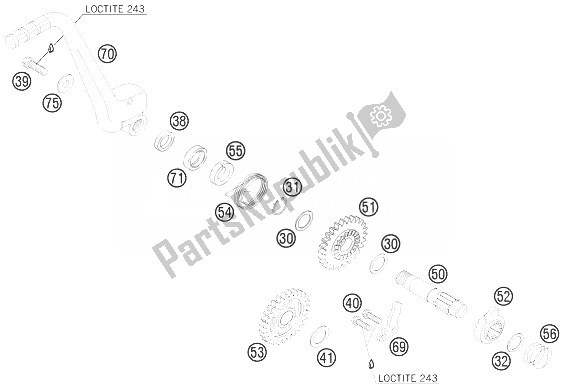 All parts for the Kick Starter of the KTM 150 SX Europe 2013