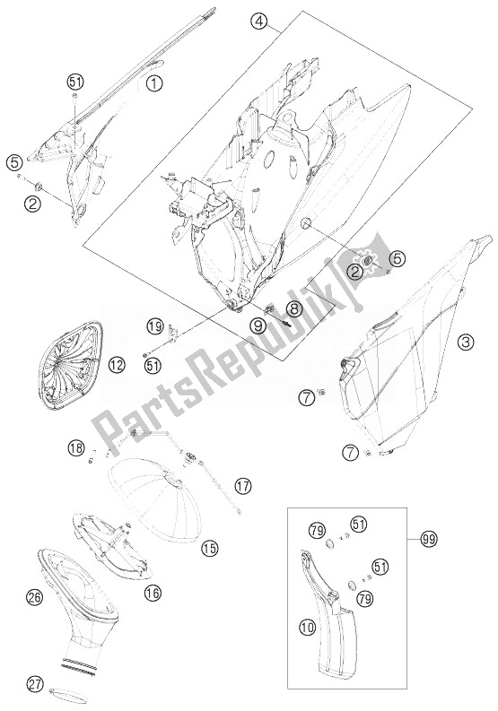 Tutte le parti per il Filtro Dell'aria del KTM 300 EXC Australia 2013