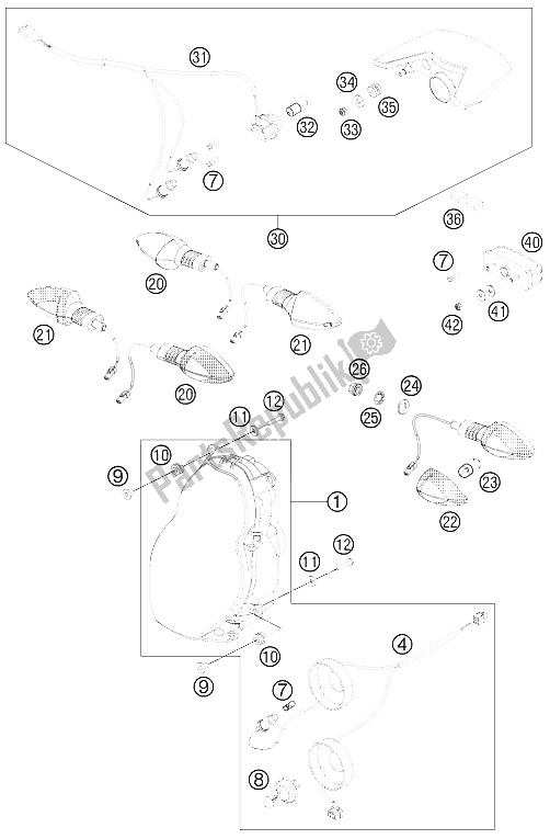 Wszystkie części do System Odgromowy KTM 990 Adventure R USA 2011