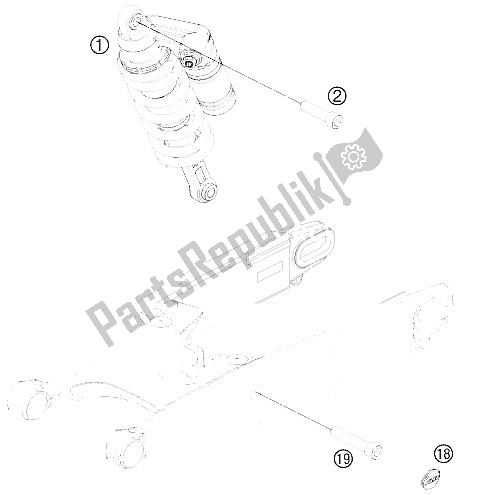 Todas las partes para Monoshock de KTM 990 Supermoto R France 2011