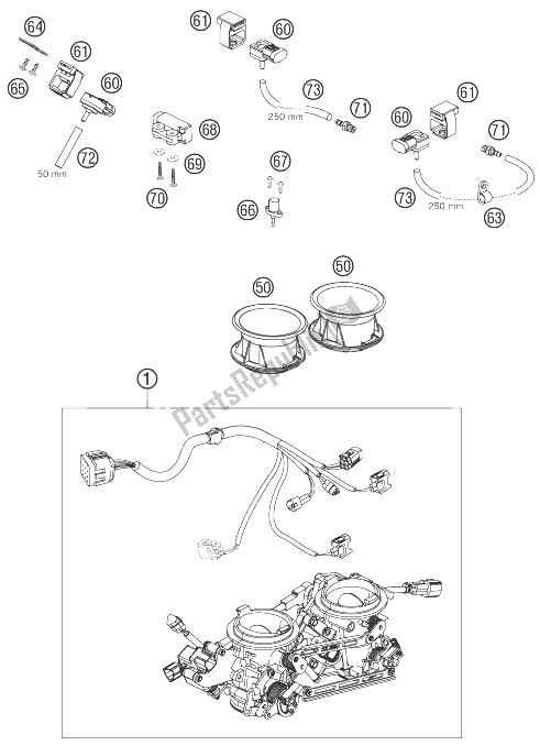 Toutes les pièces pour le Corps De Papillon du KTM 990 Super Duke R France 2007
