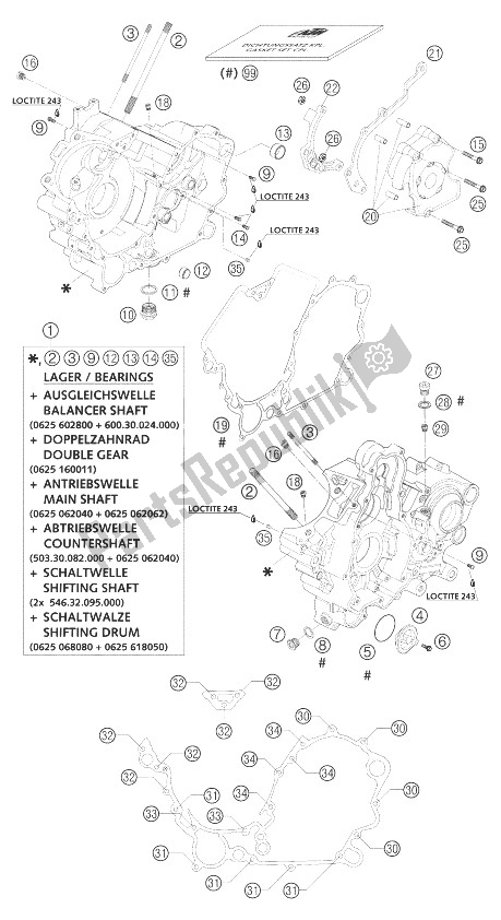 Wszystkie części do Obudowa Silnika Lc8 KTM 950 Adventure S Orange Europe 2003