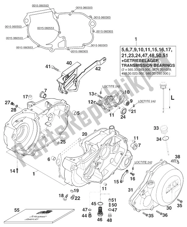 Todas as partes de Cárter 620 Sx ' do KTM 400 SX C Europe 1999