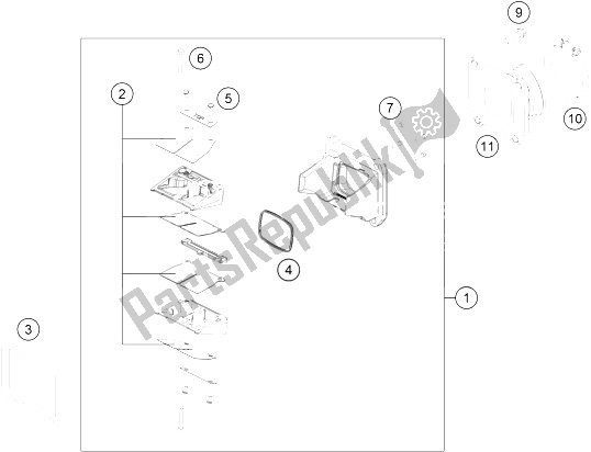 All parts for the Reed Valve Case of the KTM 300 EXC CKD Brazil 2015