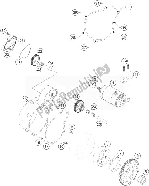 All parts for the Electric Starter 660 Rallye of the KTM 450 Rallye Factory Repl Europe 2004