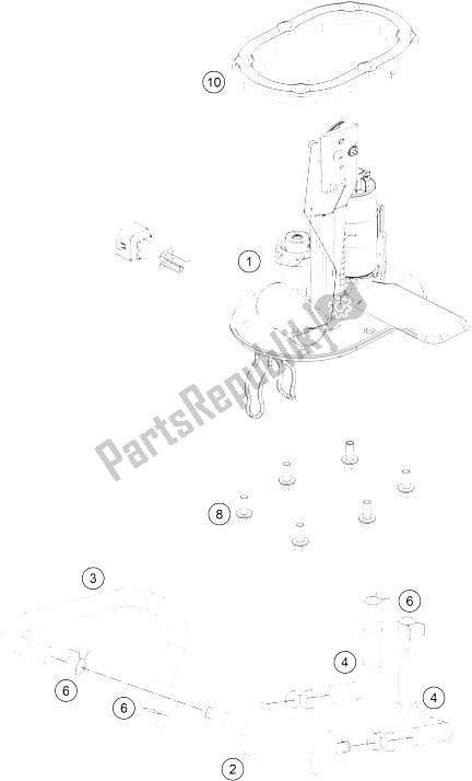 All parts for the Fuel Pump of the KTM 390 Duke White ABS B D 16 Europe 2016