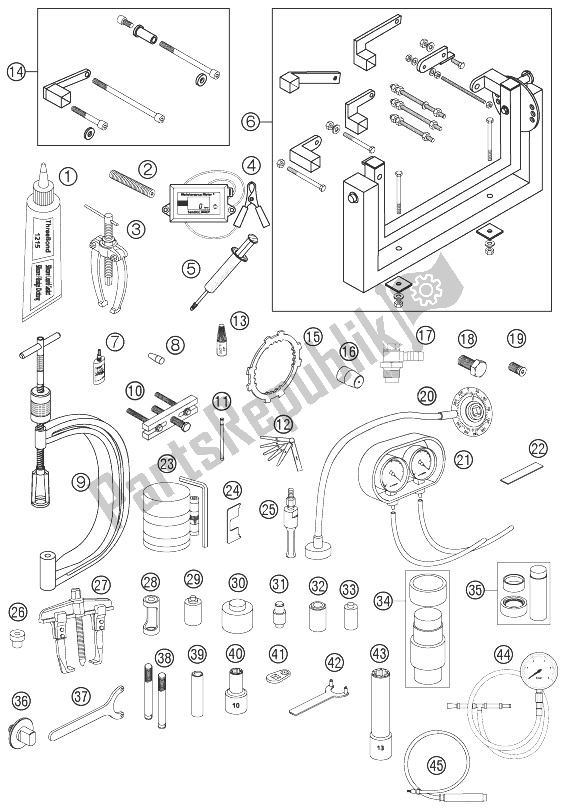 Alle onderdelen voor de Speciaal Gereedschap van de KTM 990 Adventure Black ABS 07 Europe 2007