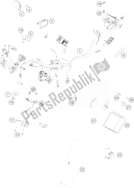 Wszystkie części do Wi? Zka Przewodów KTM 390 Duke White ABS BAJ DIR 13 Australia 2013