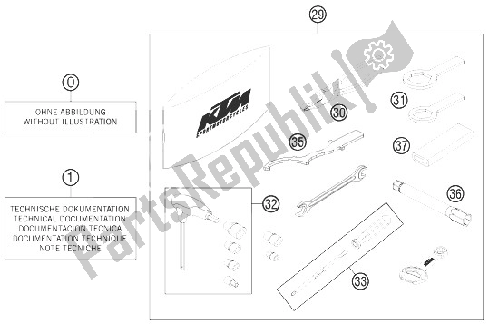 Alle onderdelen voor de Accessoireset van de KTM 690 Duke Black ABS CKD Malaysia 2013