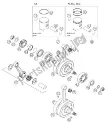 CRANKSHAFT, PISTON 125/200