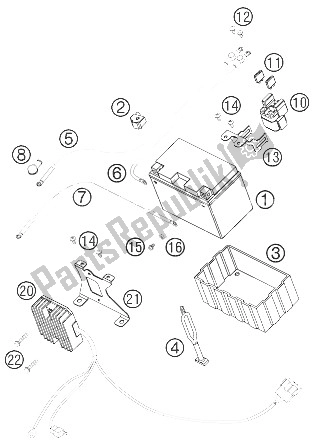 Toutes les pièces pour le Batterie du KTM 950 Supermoto Black Australia United Kingdom 2006