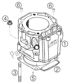 Toutes les pièces pour le Cylindre 660 Rallye du KTM 660 Rallye Factory Repl Europe 2004