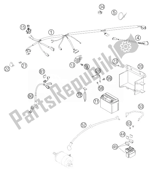 All parts for the Wiring Harness Racing Usa of the KTM 400 EXC G Racing USA 2004