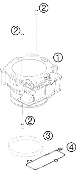 All parts for the Cylinder of the KTM 450 SX ATV Europe 2009