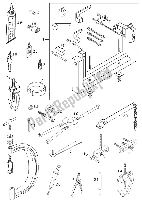 All parts for the Special Tools 400/520 Racing of the KTM 400 EXC Racing Australia 2000