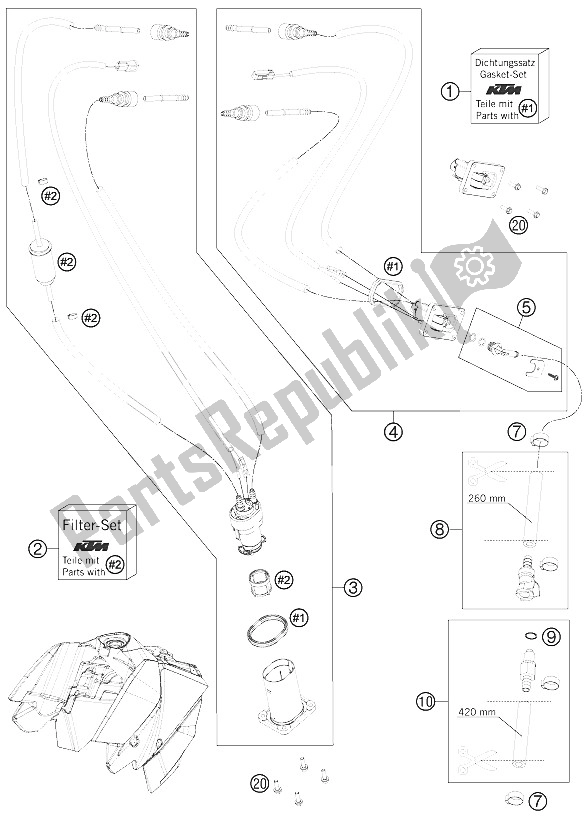 Tutte le parti per il Pompa Di Benzina del KTM 690 Duke Black Australia United Kingdom 2011