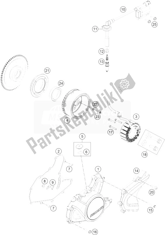 All parts for the Ignition System of the KTM 200 Duke White ABS Europe 2013