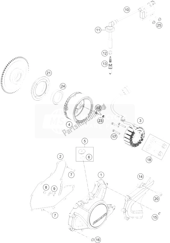 All parts for the Ignition System of the KTM 200 Duke White W O ABS CKD 13 Argentina 2013