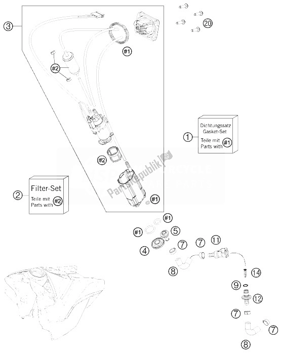 Wszystkie części do Pompa Paliwowa KTM 450 SMR Europe 2013