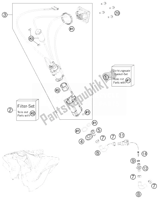 Wszystkie części do Pompa Paliwowa KTM 450 SX F USA 2014
