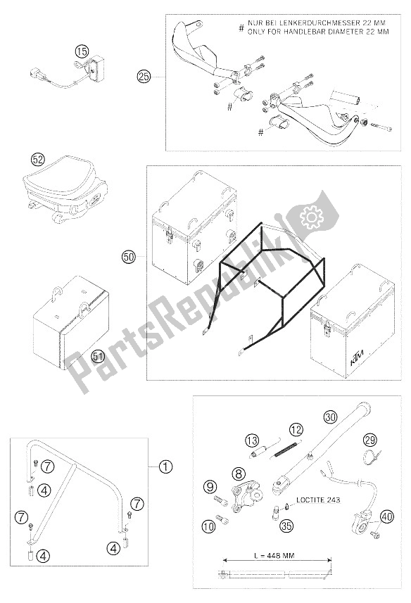 All parts for the Accessories of the KTM 640 Adventure Europe 2005