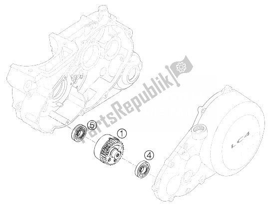 All parts for the Balancer Shaft of the KTM 640 LC4 Supermoto Prestige 04 Australia United Kingdom 2004