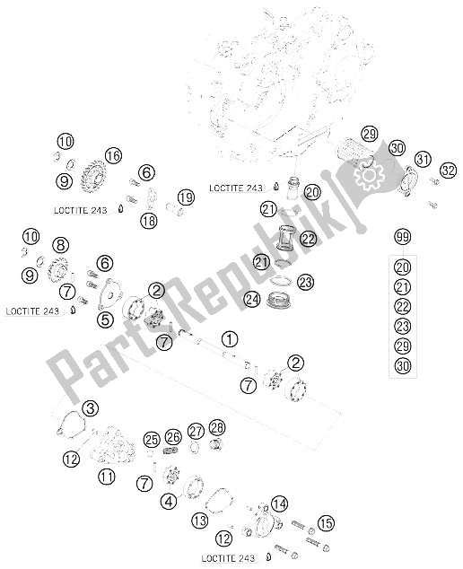 Tutte le parti per il Sistema Di Lubrificazione del KTM 450 SX F USA 2011