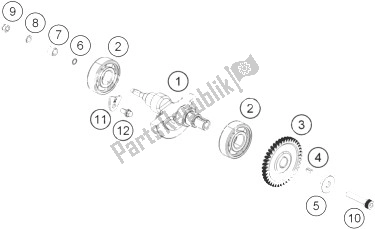 All parts for the Balancer Shaft of the KTM 390 Duke Black ABS BAJ DIR 14 USA 2014