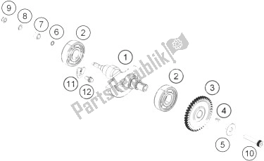 All parts for the Balancer Shaft of the KTM 390 Duke White ABS CKD Argentina 2014