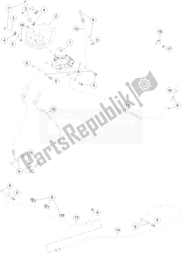 All parts for the Antilock Braking System Abs of the KTM 1290 Superduke R Orange ABS 14 Europe 2014