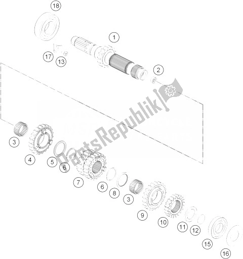 Todas las partes para Transmisión I - Eje Principal de KTM RC 250 R Europe 2013