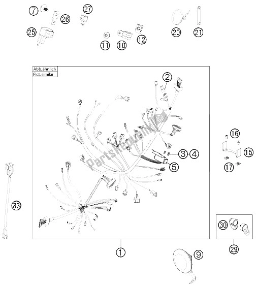 All parts for the Wiring Harness of the KTM 690 Duke White CKD Malaysia 2012