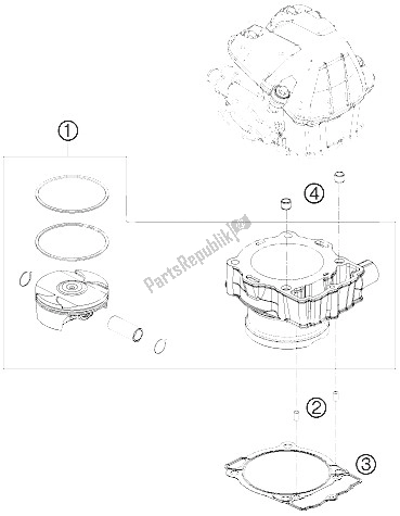 All parts for the Cylinder of the KTM 530 EXC Australia 2011