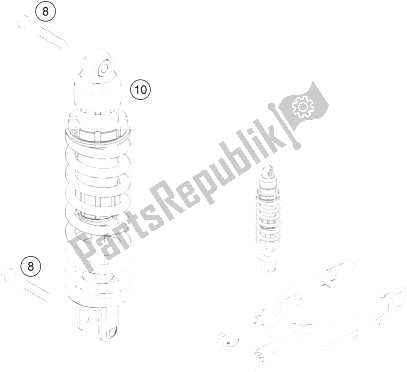 All parts for the Monoshock of the KTM 300 EXC CKD Brazil 2016