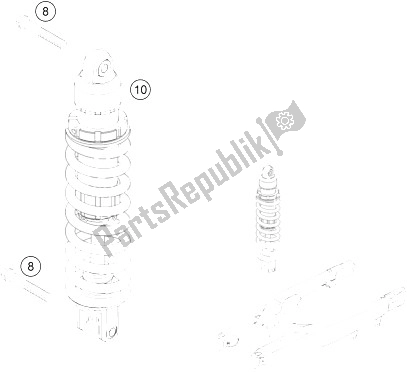 All parts for the Monoshock of the KTM 300 EXC Factory Edition Europe 2015