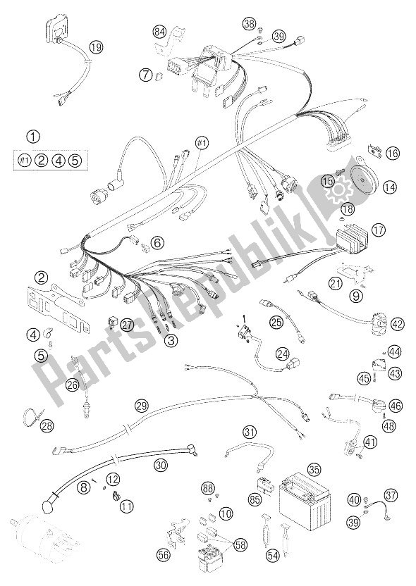 All parts for the Wire Harness 625 Smc of the KTM 625 SMC Europe 2005