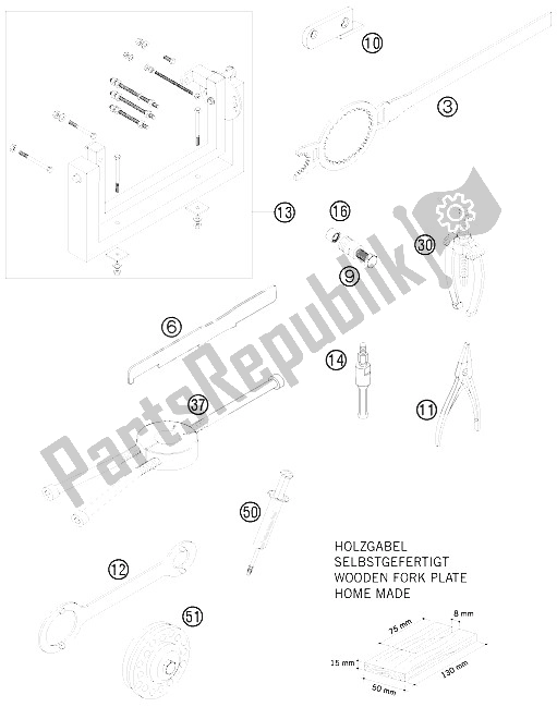 All parts for the Special Tools of the KTM 105 SX USA 2008