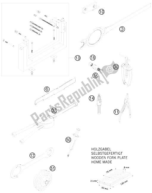 All parts for the Special Tools of the KTM 85 SX 17 14 Europe 2009