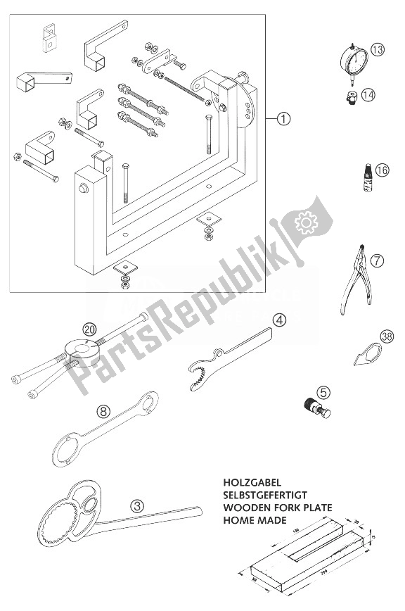 All parts for the Special Tools 125/200 of the KTM 125 EXC Europe 2004