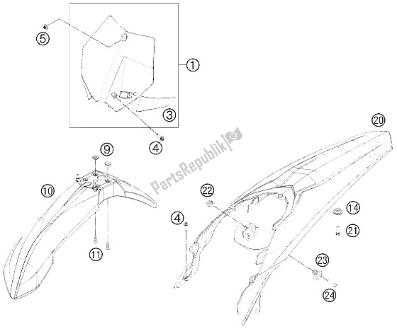 All parts for the Mask, Fenders of the KTM 300 XC W USA 2012