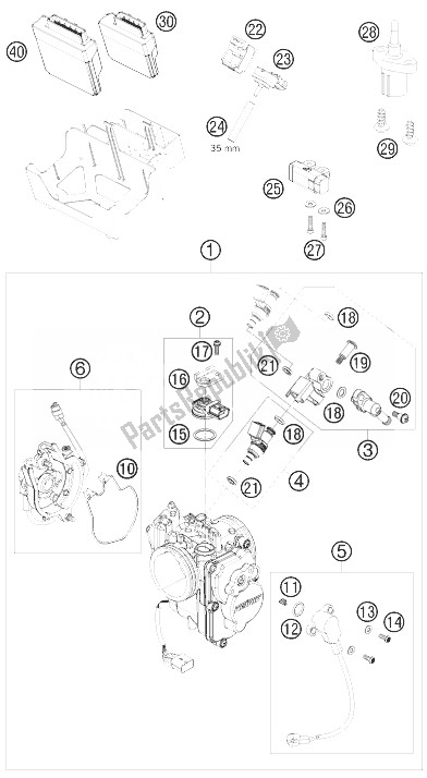 Todas las partes para Cuerpo Del Acelerador de KTM 690 Enduro Europe 2010