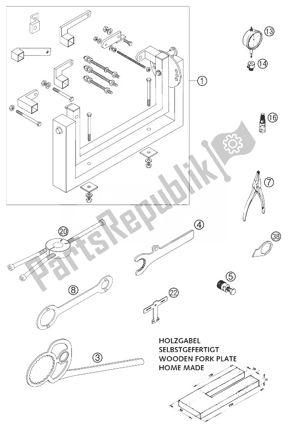 All parts for the Special Tools 125/200 2001 of the KTM 125 EXC SIX Days Europe 2003