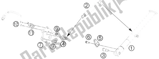 Tutte le parti per il Cavalletto Laterale / Centrale del KTM 690 Duke White ABS Australia 2013