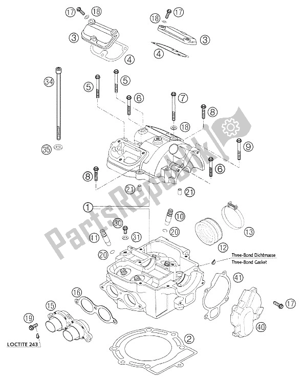 Todas las partes para Culata 250 Exc Racing de KTM 250 EXC Racing Europe 2002