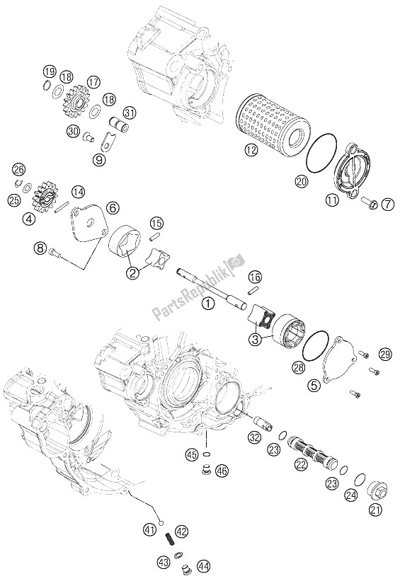 All parts for the Lubricating System of the KTM 350 SX F Europe 2011