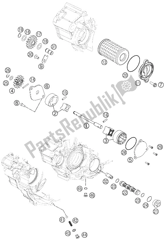 Alle onderdelen voor de Smeersysteem van de KTM 350 XC F USA 2011
