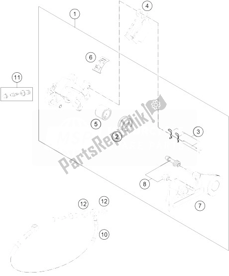 Toutes les pièces pour le étrier De Frein Arrière du KTM 200 XC W USA 2010