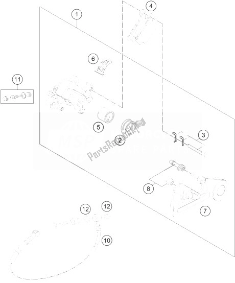 Alle onderdelen voor de Remklauw Achter van de KTM 200 XC W USA 2013